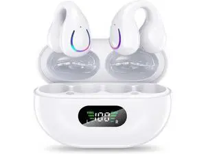 True Wireless Earbuds, Ear Clip Bluetooth Headphones Bluetooth 5.3 Wireless Earphones 4 HD Mic with 36H Reproduction LED Display Charging Case, IPX7 Waterproof, USB-C, White giyqxHw True Wireless Earbuds, Ear Clip Bluetooth Headphones Bluetooth 5.3 Wireless Earphones 4 HD Mic with 36H Reproduction LED Display Charging Case, IPX7 Waterproof, USB-C, White giyqxHw