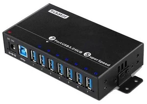 USB 3.0 Splitter, Aluminum 7 Ports Super Speed USB3.0 Data hub, Aluminum USB 3.0 Hub with 12V 3A 36Watt Powered, Mounting Bracket, LEDs, Balck USB 3.0 Splitter, Aluminum 7 Ports Super Speed USB3.0 Data hub, Aluminum USB 3.0 Hub with 12V 3A 36Watt Powered, Mounting Bracket, LEDs, Balck
