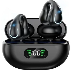 Hitoor Open Ear Bone Conduction Headphones, Bluetooth 5.3 Wireless Open Clip on Ear Earbuds Built-in Mic with Ear Hooks Charging Case 60 Hours Playtime Sport Earphones Waterproof for Fitness Running Hitoor Open Ear Bone Conduction Headphones, Bluetooth 5.3 Wireless Open Clip on Ear Earbuds Built-in Mic with Ear Hooks Charging Case 60 Hours Playtime Sport Earphones Waterproof for Fitness Running