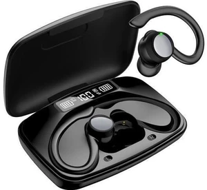 True Wireless Earbuds, Bluetooth Headphones 120H Playback Wireless Sports Earbuds with Over Ear Earhooks LED Display Charging Case IPX7 Waterproof Bluetooth Earphones for Running Workout, Black True Wireless Earbuds, Bluetooth Headphones 120H Playback Wireless Sports Earbuds with Over Ear Earhooks LED Display Charging Case IPX7 Waterproof Bluetooth Earphones for Running Workout, Black
