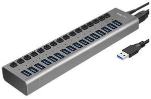 ACASIS USB 3.0 Hub Super Speed Splitter,16 Ports USB Data Hub with Power Adapter,Individual On/Off Switches and Lights for Laptop, PC, Computer, Mobile HDD, Flash Dr Each Port can Charge Grey ACASIS USB 3.0 Hub Super Speed Splitter,16 Ports USB Data Hub with Power Adapter,Individual On/Off Switches and Lights for Laptop, PC, Computer, Mobile HDD, Flash Dr Each Port can Charge Grey