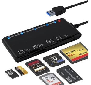 7 in 1 USB3.0 Multi-Card Reader, SD/TF/CF/Micro SD/XD/MS Fast 5Gbps Memory Card Reader/Writer/Hub for SD SDXC SDHC CF CFI TF Micro SD Micro SDXC Micro SDHC MS MMC UHS-I Cards,for Windows/Linux/Mac OS 7 in 1 USB3.0 Multi-Card Reader, SD/TF/CF/Micro SD/XD/MS Fast 5Gbps Memory Card Reader/Writer/Hub for SD SDXC SDHC CF CFI TF Micro SD Micro SDXC Micro SDHC MS MMC UHS-I Cards,for Windows/Linux/Mac OS