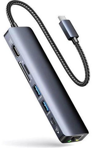 AUBEAMTO USB Hub 3.0, 7 in 1 USB Hub with 1000M Ethernet, 4K HDMI, 2 USB3.0, 100W PD, SD/TF Card Reader Docking Station Compatible with Your Cell Phone MacBook/Surface/Laptops, Computers AUBEAMTO USB Hub 3.0, 7 in 1 USB Hub with 1000M Ethernet, 4K HDMI, 2 USB3.0, 100W PD, SD/TF Card Reader Docking Station Compatible with Your Cell Phone MacBook/Surface/Laptops, Computers