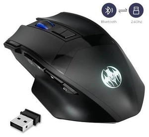 IHDAPP Wireless Gaming Mouse, Dual-Mode 2.4G/Bluetooth Wireless Mouse, Rechargeable PC Gaming Mice with Fire Button, 4-Level DPI up to 4800dpi, Noiseless Click, 10 Buttons for PC, Mac, Laptop, Tablet IHDAPP Wireless Gaming Mouse, Dual-Mode 2.4G/Bluetooth Wireless Mouse, Rechargeable PC Gaming Mice with Fire Button, 4-Level DPI up to 4800dpi, Noiseless Click, 10 Buttons for PC, Mac, Laptop, Tablet