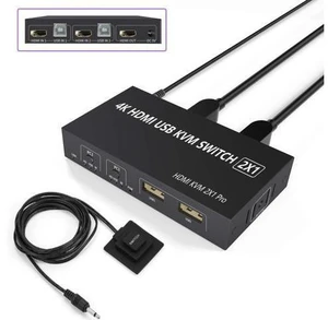 2 Port HDMI KVM Switch, 2 in 1 USB HDMI Switch Sharing Keyboard Mouse Printer Monitor, Camera Support 4K@30Hz for PC,Laptop,Xbox,HDTV, with 2x USB Cable, 1x Switch Controller,1 x 5V DC Power Cable 2 Port HDMI KVM Switch, 2 in 1 USB HDMI Switch Sharing Keyboard Mouse Printer Monitor, Camera Support 4K@30Hz for PC,Laptop,Xbox,HDTV, with 2x USB Cable, 1x Switch Controller,1 x 5V DC Power Cable