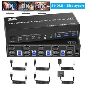 AUTYUE 8K@60Hz KVM Switch 3 Monitors 4 Computers 4K@144Hz, 2 HDMI + 1 DisplayPort KVM Switch Triple Monitor for 4 Computer with Audio and 3 USB 3.0 Ports, 3 Monitor KVM Switch Keyboard Mouse Switcher AUTYUE 8K@60Hz KVM Switch 3 Monitors 4 Computers 4K@144Hz, 2 HDMI + 1 DisplayPort KVM Switch Triple Monitor for 4 Computer with Audio and 3 USB 3.0 Ports, 3 Monitor KVM Switch Keyboard Mouse Switcher