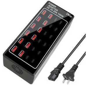 USB Charger, USB C Charger Block, 100W (20A) 24 Ports Multiple USB Charger Station Desktop USB Wall Charger 12 USB C + 12 USB A Compatible for i-P-h-o-n-e, i-Pad, Android Smartphones, Laptop.. USB Charger, USB C Charger Block, 100W (20A) 24 Ports Multiple USB Charger Station Desktop USB Wall Charger 12 USB C + 12 USB A Compatible for i-P-h-o-n-e, i-Pad, Android Smartphones, Laptop..