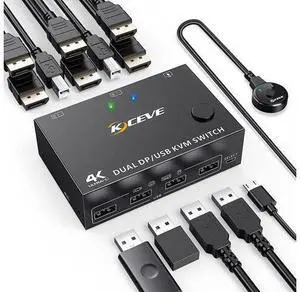2 Port Dual Monitor Displayport KVM Switch 2 Computer 2 Monitors, Two Monitors Displayport USB DP KVM Dual Monitor Switcher 2 in 2 Out, Supports 4K @60Hz for 2 PCs sharing keyboard, mouse and monitor 2 Port Dual Monitor Displayport KVM Switch 2 Computer 2 Monitors, Two Monitors Displayport USB DP KVM Dual Monitor Switcher 2 in 2 Out, Supports 4K @60Hz for 2 PCs sharing keyboard, mouse and monitor