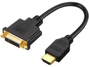 HDMI to DVI Short Cable 0.5ft CableCreation Bi-Directional DVI-I (24+5) Female to HDMI 4K Male Adapter 1080P DVI to HDMI Conveter Compatible with PC TV TV Box PS5 Blue-ray Xbox Switch HDMI to DVI Short Cable 0.5ft CableCreation Bi-Directional DVI-I (24+5) Female to HDMI 4K Male Adapter 1080P DVI to HDMI Conveter Compatible with PC TV TV Box PS5 Blue-ray Xbox Switch