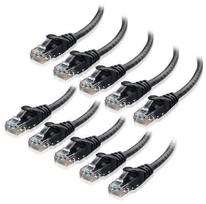 WISDUM CAT6 Ethernet Cable LAN Network RJ45 Internet Patch Cord 10Pack Black 1ft Bare Copper WISDUM CAT6 Ethernet Cable LAN Network RJ45 Internet Patch Cord 10Pack Black 1ft Bare Copper