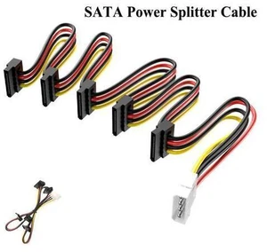 SATA Power Splitter Cable 15 Pin SATA Power Extension Hard Drive Cable 1 Male to 5 Female Splitter Adapter Splitter Extension Cable Serial ATA Power Cable Splitter Hard Drive Power Cable 24-inch(60CM) SATA Power Splitter Cable 15 Pin SATA Power Extension Hard Drive Cable 1 Male to 5 Female Splitter Adapter Splitter Extension Cable Serial ATA Power Cable Splitter Hard Drive Power Cable 24-inch(60CM)