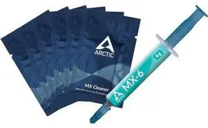 ARCTIC MX-6 (4 g, incl. 6 MX Cleaner) - Ultimate Performance Thermal Paste for CPU, Consoles, Graphics Cards, laptops, Very high Thermal Conductivity, Long Durability, Non-Conductive, Non-capacitive ARCTIC MX-6 (4 g, incl. 6 MX Cleaner) - Ultimate Performance Thermal Paste for CPU, Consoles, Graphics Cards, laptops, Very high Thermal Conductivity, Long Durability, Non-Conductive, Non-capacitive