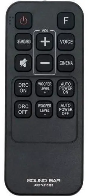 AKB74815301 Replacement Remote Control Applicable for LG Soundbar S55A3-D LAS454B S45A1-D LAS453B SH3B SPH3B-W Sound Bar AKB74815301 Replacement Remote Control Applicable for LG Soundbar S55A3-D LAS454B S45A1-D LAS453B SH3B SPH3B-W Sound Bar