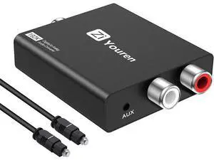 Digital to Analog Audio Converter, 192KHz DAC Digital SPDIF Optical to Analog L/R RCA Converter Toslink Optical to 3.5mm Jack Adapter for Xbox HD DVD PS4 Amp Apple TV Home Cinema Digital to Analog Audio Converter, 192KHz DAC Digital SPDIF Optical to Analog L/R RCA Converter Toslink Optical to 3.5mm Jack Adapter for Xbox HD DVD PS4 Amp Apple TV Home Cinema