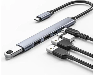 5 in 1 USB C Hub, USB C to USB 3.0 2.0, USB Type C with Data Transfer and 65W PD Fast Charging, Thunderbolt 3 to Multiport USB 3.0 Hub for MacBook Pro/Air 2020, iPad Pro, Dell, Chromebook 5 in 1 USB C Hub, USB C to USB 3.0 2.0, USB Type C with Data Transfer and 65W PD Fast Charging, Thunderbolt 3 to Multiport USB 3.0 Hub for MacBook Pro/Air 2020, iPad Pro, Dell, Chromebook