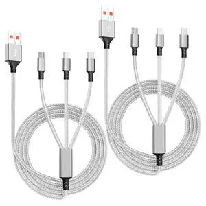 UCEC 3 in 1 Multi Charging Cable USB A to Phone/USB C/Micro USB Cord 4FT | Universal Multiple Charger Cord, USB Cable Multiple Connectors, Charging Cables Cords for Multiple Devices Phones 2Pack Gray UCEC 3 in 1 Multi Charging Cable USB A to Phone/USB C/Micro USB Cord 4FT | Universal Multiple Charger Cord, USB Cable Multiple Connectors, Charging Cables Cords for Multiple Devices Phones 2Pack Gray