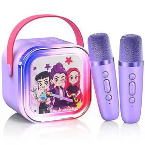 Mini Karaoke Machine for Kids Ages 3-12: Portable Bluetooth Speaker with 2 Wireless Microphone, LED Light Show for Kids 3 4 5 6 7 8 9 10 Year Old Girls Toys Birthday Gifts Toddler Mini Karaoke Machine for Kids Ages 3-12: Portable Bluetooth Speaker with 2 Wireless Microphone, LED Light Show for Kids 3 4 5 6 7 8 9 10 Year Old Girls Toys Birthday Gifts Toddler