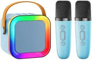 Mini Karaoke Machine Speaker for Kids Adults,Portable Bluetooth with 1-2 Wireless Microphones,Christmas Birthday Gifts Toys Girls Boys Ages 4, 5, 6,7, 8,9,10,11,12+ Years Old Toddler (Blue - 2 Mic) Mini Karaoke Machine Speaker for Kids Adults,Portable Bluetooth with 1-2 Wireless Microphones,Christmas Birthday Gifts Toys Girls Boys Ages 4, 5, 6,7, 8,9,10,11,12+ Years Old Toddler (Blue - 2 Mic)
