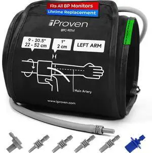 Extra Large Cuff Compatible with All Automatic Blood Pressure Monitors, Curved Fit, 9"-20.5" Inches (22-52CM), XL Replacement Cuff for Big Arms with 6 Connectors Extra Large Cuff Compatible with All Automatic Blood Pressure Monitors, Curved Fit, 9"-20.5" Inches (22-52CM), XL Replacement Cuff for Big Arms with 6 Connectors