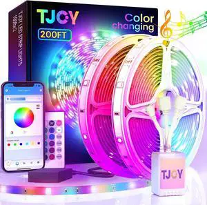 200ft Bluetooth LED Strip Lights, Long Strip Lighting Music Sync, RGB Color Changing LED Lights for Bedroom with Remote,Smart Phone APP Control, Ceiling Living Room Decor (APP+Remote+Mic/2 Roll) 200ft Bluetooth LED Strip Lights, Long Strip Lighting Music Sync, RGB Color Changing LED Lights for Bedroom with Remote,Smart Phone APP Control, Ceiling Living Room Decor (APP+Remote+Mic/2 Roll)