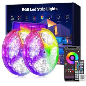 Led Lights for Bedroom 200ft Music Sync Color Changing Led Strip Lights with 60 Key Remote and App Control RGB Led Light Strip for Home Party Room Decoration (2 * 100ft) Led Lights for Bedroom 200ft Music Sync Color Changing Led Strip Lights with 60 Key Remote and App Control RGB Led Light Strip for Home Party Room Decoration (2 * 100ft)