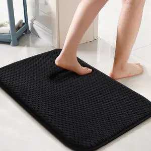 Memory Foam Bath Mat Rug 32x20, Ultra Soft, Non-Slip and Absorbent Bathroom Rugs, Machine Wash Dry, Comfortable Bath Carpet for Bathroom Floor, Tub and Shower, Black Memory Foam Bath Mat Rug 32x20, Ultra Soft, Non-Slip and Absorbent Bathroom Rugs, Machine Wash Dry, Comfortable Bath Carpet for Bathroom Floor, Tub and Shower, Black