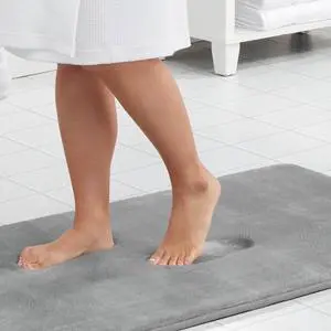 Memory Foam Bath Mat Non Slip Absorbent Super Cozy Velvet Bathroom Rug Carpet (20 inches X 32 inches, Grey) Memory Foam Bath Mat Non Slip Absorbent Super Cozy Velvet Bathroom Rug Carpet (20 inches X 32 inches, Grey)