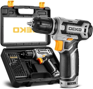 Cordless Drill: DEKO PRO 12V Power Battery Drill Set with Small Electric Drills and 3/8-inch Keyless Chuck with Portable Tool Set Gift Box Cordless Drill: DEKO PRO 12V Power Battery Drill Set with Small Electric Drills and 3/8-inch Keyless Chuck with Portable Tool Set Gift Box