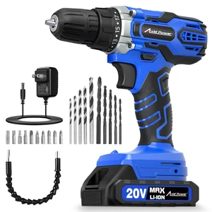 20V Cordless Drill Set with Battery & Charger for Home DIY-Blue 2 Speeds, 3/8" Keyless Chuck, 19 Positions, 22 Accessories, Drill Bits for Versatile Drilling Driving Tasks & Daily Repair 20V Cordless Drill Set with Battery & Charger for Home DIY-Blue 2 Speeds, 3/8" Keyless Chuck, 19 Positions, 22 Accessories, Drill Bits for Versatile Drilling Driving Tasks & Daily Repair