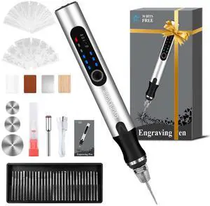 Upgraded Electric Engraving Pen, Wireless Engraving Pen Kit with 34 Bits & 3-Speed Adjust, Practice Materialse & Stencil, Rotary Tool for 60+ Surfaces Cordless Engraver Pen for Artists & DIY Upgraded Electric Engraving Pen, Wireless Engraving Pen Kit with 34 Bits & 3-Speed Adjust, Practice Materialse & Stencil, Rotary Tool for 60+ Surfaces Cordless Engraver Pen for Artists & DIY