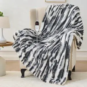 Heated Blanket Throw - 50"x60" Fast Heating Bed Electric Blankets Throw with 6 Heating Levels & 4 Hours Auto Off, Soft Ribbed Faux Fur Sherpa, Over-Heated Protection ETL, Dark Gray Heated Blanket Throw - 50"x60" Fast Heating Bed Electric Blankets Throw with 6 Heating Levels & 4 Hours Auto Off, Soft Ribbed Faux Fur Sherpa, Over-Heated Protection ETL, Dark Gray