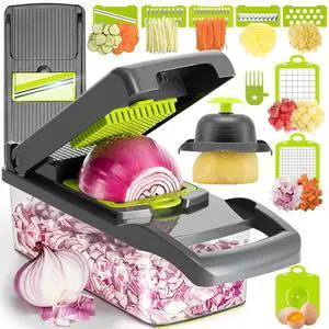 Multi-Function Vegetable Chopper Onion Micer Chopper 12 in 1 Pro Veggie Slicer Dicer Cutter with Container for Potatoes, Tomatoes, Zucchini, Garlic, Eggs, Cucumbers Multi-Function Vegetable Chopper Onion Micer Chopper 12 in 1 Pro Veggie Slicer Dicer Cutter with Container for Potatoes, Tomatoes, Zucchini, Garlic, Eggs, Cucumbers