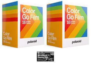 Bundle of Polaroid GO Instant Color Film for the Polaroid GO Camera Only - 2 Double Packs with Cloth (32 Photos) - Not Compatible with i-Type or 600 Cameras Bundle of Polaroid GO Instant Color Film for the Polaroid GO Camera Only - 2 Double Packs with Cloth (32 Photos) - Not Compatible with i-Type or 600 Cameras