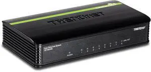 8-Port Unmanaged 10/100 Mbps GREENnet Ethernet Desktop Switch, TE100-S8, 1.6 Gbps Switching Capacity, Plastic Housing, Network Ethernet Switch, Plug & Play Black 8-Port Unmanaged 10/100 Mbps GREENnet Ethernet Desktop Switch, TE100-S8, 1.6 Gbps Switching Capacity, Plastic Housing, Network Ethernet Switch, Plug & Play Black