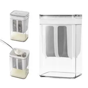 Greek Yogurt Strainer, 1100ml Multi Yoghurt Maker Strainer with Fine Mesh Bag & Lid for Thick Greek Yogurt, Soybean Milk, Kefir, Berries, Soup, Fruit Juice, Coffee Greek Yogurt Strainer, 1100ml Multi Yoghurt Maker Strainer with Fine Mesh Bag & Lid for Thick Greek Yogurt, Soybean Milk, Kefir, Berries, Soup, Fruit Juice, Coffee