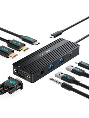 USB C Docking Station Dual Monitors,8-in-1 Laptop Docking Station with Dual Monitor 2*HDMI +VGA +3 * 5G USB-A/C+3.5MM Audio+PD100W, Laptop Dock for Dell/HP/Lenovo ThinkPadBlack USB C Docking Station Dual Monitors,8-in-1 Laptop Docking Station with Dual Monitor 2*HDMI +VGA +3 * 5G USB-A/C+3.5MM Audio+PD100W, Laptop Dock for Dell/HP/Lenovo ThinkPadBlack