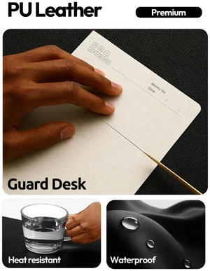 Leather Desk Protector, Office Mat, Large Mouse Mat, Non-Slip PU Leather Blotter, Laptop Desk Mat, Waterproof Writing Pad for Office and Home (Black, 31.5" x 15.8") Leather Desk Protector, Office Mat, Large Mouse Mat, Non-Slip PU Leather Blotter, Laptop Desk Mat, Waterproof Writing Pad for Office and Home (Black, 31.5" x 15.8")