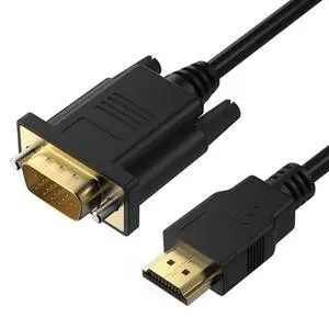 HDMI to VGA Cable 6FT, Gold-Plated 1080P@60Hz Uni-Directional HDMI Source to VGA Display Cable (Male to Male) Compatible for Computer, Desktop, Laptop, PC, Monitor, Projector, HDTV, Roku, Xbox, PS5 HDMI to VGA Cable 6FT, Gold-Plated 1080P@60Hz Uni-Directional HDMI Source to VGA Display Cable (Male to Male) Compatible for Computer, Desktop, Laptop, PC, Monitor, Projector, HDTV, Roku, Xbox, PS5