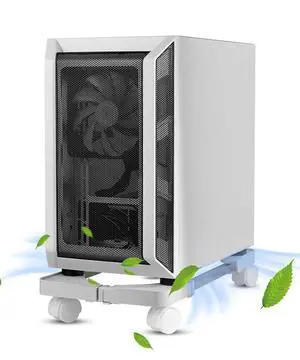 Computer Tower Stand, Adjustable Mobile CPU Stand with Rolling Caster Wheels, Premium PC Tower Stand Holder for Floor Carpet Gaming PC Case(white) Computer Tower Stand, Adjustable Mobile CPU Stand with Rolling Caster Wheels, Premium PC Tower Stand Holder for Floor Carpet Gaming PC Case(white)