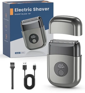 Travel Mini Electric Foil Shaver for Men, 3Blade Cordless Razor, LED Power Display, Magnetic DustProof Cap, IPX7 Waterproof, USBC Fast Charge for Business Trips Daily Carry Travel Mini Electric Foil Shaver for Men, 3Blade Cordless Razor, LED Power Display, Magnetic DustProof Cap, IPX7 Waterproof, USBC Fast Charge for Business Trips Daily Carry
