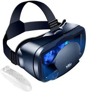 3D VR Headset, Virtual Reality Glasses Headset Helmets, Compatible with 5.0-7.0 inch with Controller, for Mobile Games & Movies(Blue) 3D VR Headset, Virtual Reality Glasses Headset Helmets, Compatible with 5.0-7.0 inch with Controller, for Mobile Games & Movies(Blue)