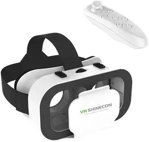VR Headset for Cellphone, Virtual Reality 3D Glasses Headset, with Controller, with iPhone or Android Compatible 4.7-6.5 inch,for Movies & Mobile Games VR Headset for Cellphone, Virtual Reality 3D Glasses Headset, with Controller, with iPhone or Android Compatible 4.7-6.5 inch,for Movies & Mobile Games