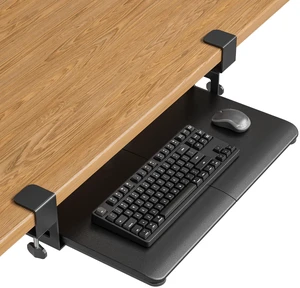 Under Desk Keyboard Tray, Pull-Out Keyboard & Mouse Platform C-Clamp Mount, Space-Saving Ergonomic Slide-Out Drawer, 31.3 in Including Clamps, 20 x 11.8 in Tray, Black Under Desk Keyboard Tray, Pull-Out Keyboard & Mouse Platform C-Clamp Mount, Space-Saving Ergonomic Slide-Out Drawer, 31.3 in Including Clamps, 20 x 11.8 in Tray, Black