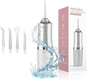 Water Dental Flosser Teeth Irrigator with 3 Modes Cordless Water Teeth Cleaner with 4 Replace Sprinkler Head IPX7 Waterproof Rechargeable Portable for Travel Home Braces Bridges Care Water Dental Flosser Teeth Irrigator with 3 Modes Cordless Water Teeth Cleaner with 4 Replace Sprinkler Head IPX7 Waterproof Rechargeable Portable for Travel Home Braces Bridges Care