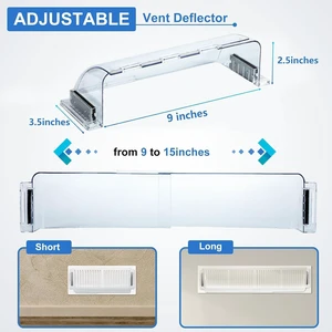 Air Vent Deflectors, Adjustable Magnetic, 9-15 Inches, 4 Pack Heavy-Duty Clear Plastic with Secure Magnet Design for Home Floor, Sidewall and Ceiling Registers Air Vent Deflectors, Adjustable Magnetic, 9-15 Inches, 4 Pack Heavy-Duty Clear Plastic with Secure Magnet Design for Home Floor, Sidewall and Ceiling Registers