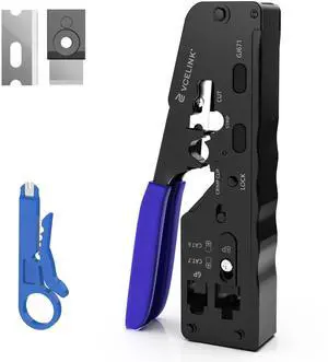 RJ45 Crimp Tool, All-In-One Ethernet Pass Through Crimper for CAT7 CAT6A CAT6 CAT5e CAT5 Ethernet Connectors by Screw Adjustment, RJ45 and RJ11/RJ12 Crimping Tool with Mini Stripper RJ45 Crimp Tool, All-In-One Ethernet Pass Through Crimper for CAT7 CAT6A CAT6 CAT5e CAT5 Ethernet Connectors by Screw Adjustment, RJ45 and RJ11/RJ12 Crimping Tool with Mini Stripper