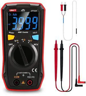 Residential Multimeter Kit UT123T Digital Voltmeter Ohm Meter 4000 Counts Auto Ranging NCV with Test Leads Thermocouple Residential Multimeter Kit UT123T Digital Voltmeter Ohm Meter 4000 Counts Auto Ranging NCV with Test Leads Thermocouple