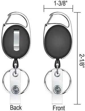 12 Packs Retractable ID Badge Card Holder Carabiner Badge Reel with Belt Clip and Key Ring, Assorted Colors 12 Packs Retractable ID Badge Card Holder Carabiner Badge Reel with Belt Clip and Key Ring, Assorted Colors