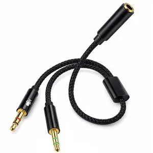 Headphone Splitter for PC, 3.5mm Female to 2 Dual Male 3.5mm Audio Splitter 1 in 2 Y Separator Aux Dongle Converters Cable Cord Compatible with Headset Microphone Gaming Computer Speaker Headphone Splitter for PC, 3.5mm Female to 2 Dual Male 3.5mm Audio Splitter 1 in 2 Y Separator Aux Dongle Converters Cable Cord Compatible with Headset Microphone Gaming Computer Speaker