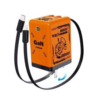 gan Charger Fast Charger,45W Retractable Phone Charger Wall Plug with Lightening and Type-C Cables,for iPhone16/15/14/13/12/11 Series, Galaxy S25 24,Android and More (Orange) gan Charger Fast Charger,45W Retractable Phone Charger Wall Plug with Lightening and Type-C Cables,for iPhone16/15/14/13/12/11 Series, Galaxy S25 24,Android and More (Orange)